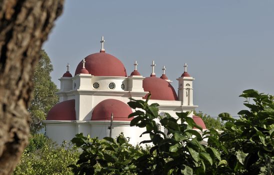 Greek orthodox church at Capernaum  kefar  Nachum.
The town was reported to have been the home of Jesus himself.
Jesus taught in the synagogue in Capernaum on the sabbath days In Capernaum also Jesus allegedly healed a several people.
