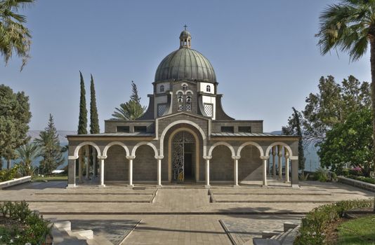 Israel, Church Blazhenstv, is higher Kinneret (sea of Galilee), 
Place where Jesus read the Sermon on Mountain
