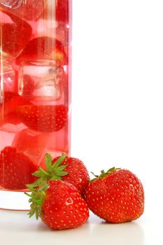 healthy lifestyle with strawberry fruit cocktail drink