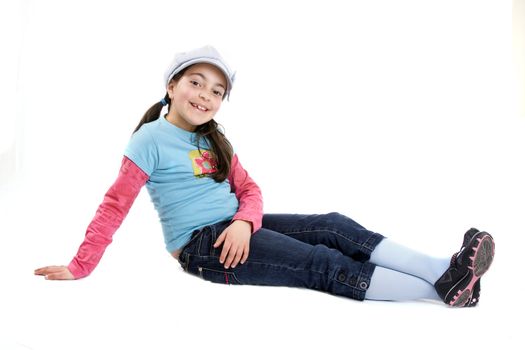 young girl with hat