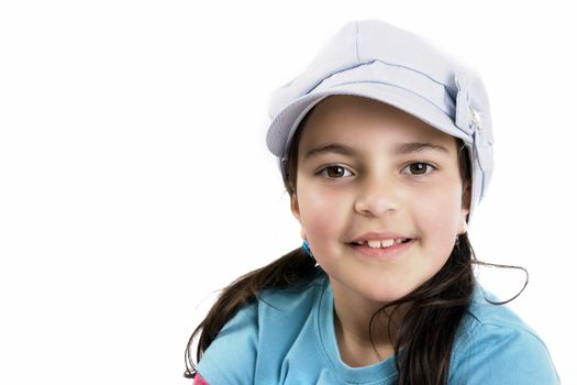 young girl with hat