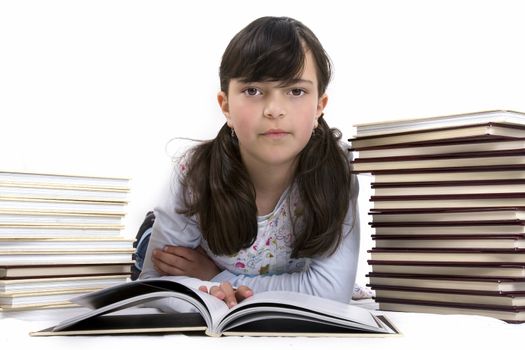 kid with books