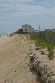 A view along the dunes of a North Carolina beach area