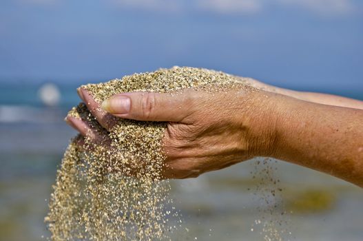 A handful of sand is running out  through your fingers as life ...