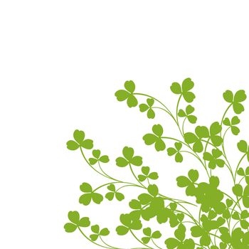 Green foliage over white background-clip art