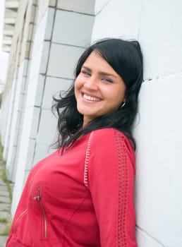 Closeup portrait of a beautiful young lady smiling