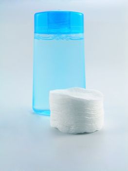 skincare - facial toner with cotton pads