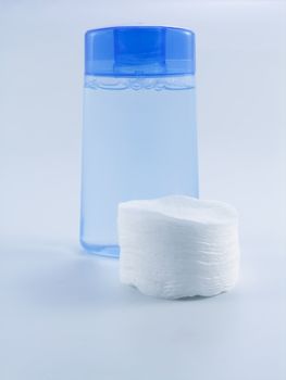 skincare - facial toner with cotton pads