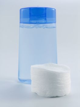 skincare - facial toner with cotton pads