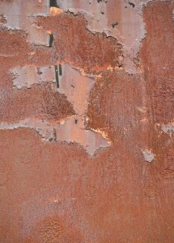 Surface of a rusty metal sheet.