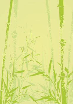 Abstract illustration of a bamboo forest