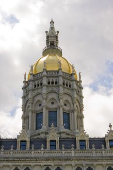 The golden-domed capitol building in Hartford, Connecticut.