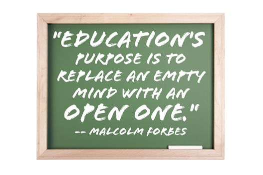 Quote Series Chalkboard Isolated on a White Background.