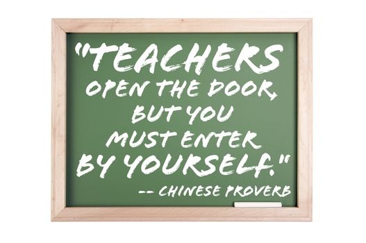 Quote Series Chalkboard Isolated on a White Background.