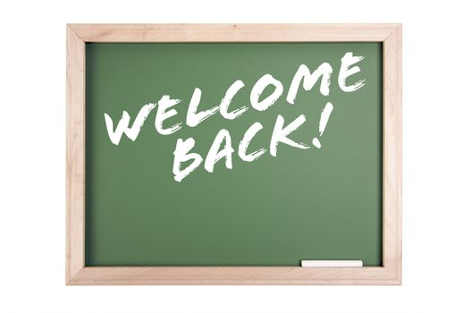 Welcome Back Chalkboard Isolated on a White Background.