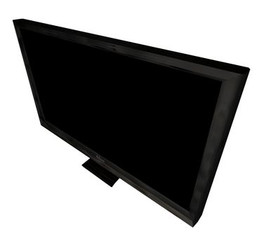 Modern flat screen television viewed from an angle