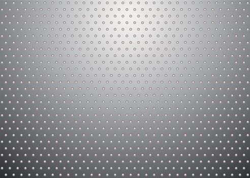 flat metal surface background with small white holes and light reflection