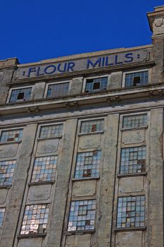 Abandoned flour mills at Avonmouth docks