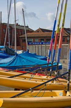 Dinghies laid up for the winter in Bristol harbour