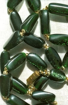 Semi-precious green stone beads