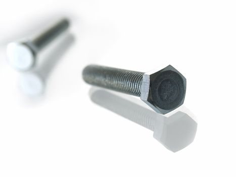 screws and nuts on a white background