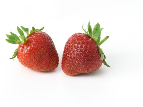 fresh strawberries isolated on white background