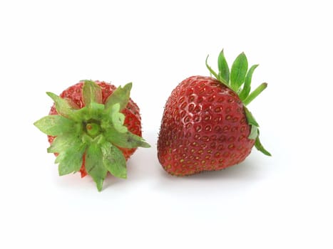 fresh strawberries isolated on white background