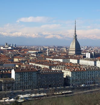 City of Turin (Torino) skyline panorama seen from the hill