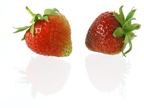 fresh strawberries isolated on white background