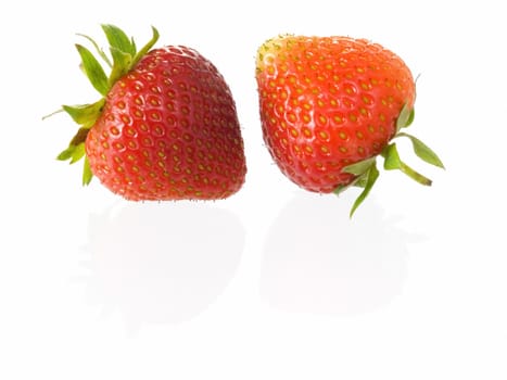 fresh strawberries isolated on white background