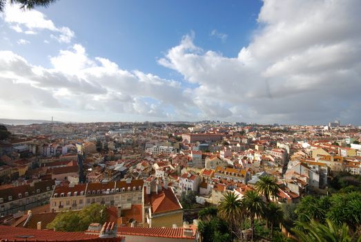 view over the old town of Lisbon, Portugal