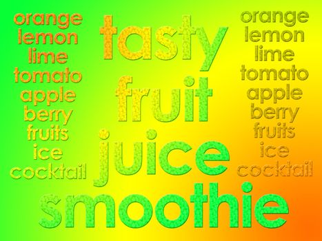 Glowing Tasty Fruit Juice Smoothie Text for Websites or Labelling