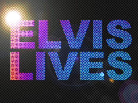 Dotted Lights Elvis Lives Sign Text