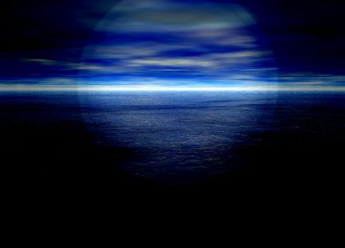 Bright Blue Distant Horizon Beautiful Background