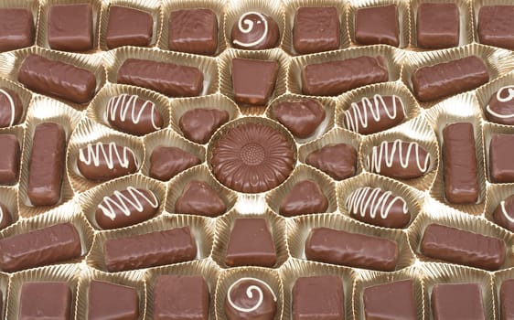 close-up set of chocolate