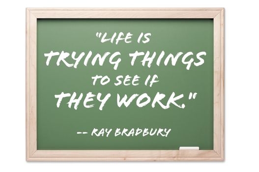 Quote Series Chalkboard Isolated on a White Background. Contains clipping path.