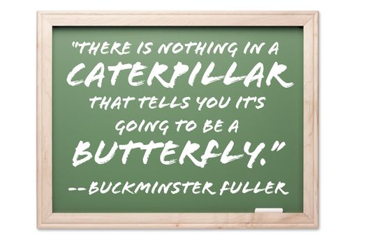 Quote Series Chalkboard Isolated on a White Background. Contains clipping path.