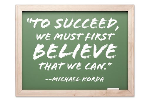 Quote Series Chalkboard Isolated on a White Background. Contains clipping path.