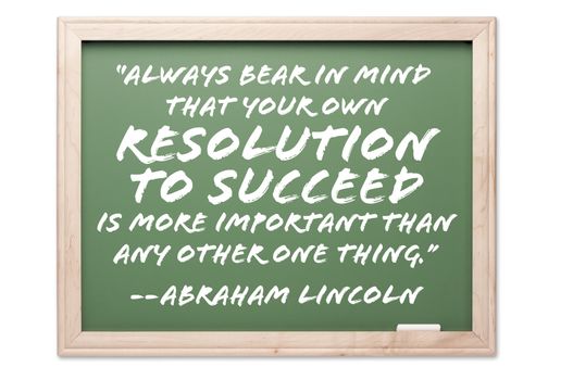 Quote Series Chalkboard Isolated on a White Background. Contains clipping path.