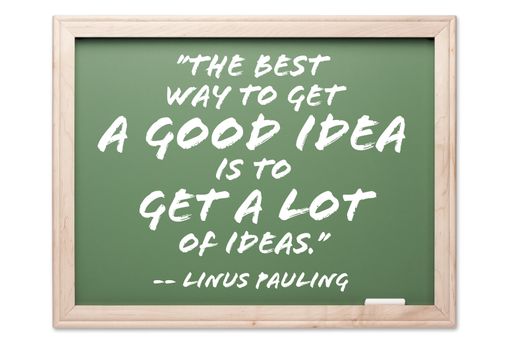 Quote Series Chalkboard Isolated on a White Background. Contains clipping path.