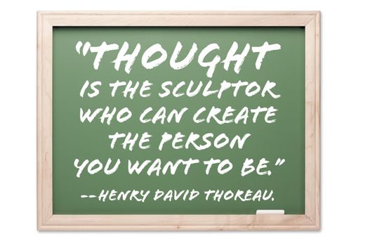 Quote Series Chalkboard Isolated on a White Background. Contains clipping path.