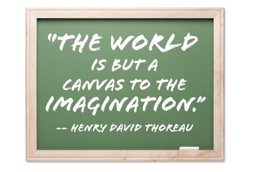 Quote Series Chalkboard Isolated on a White Background. Contains clipping path.