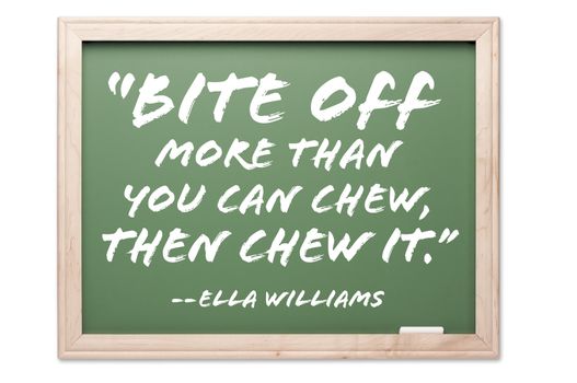 Quote Series Chalkboard Isolated on a White Background. Contains clipping path.