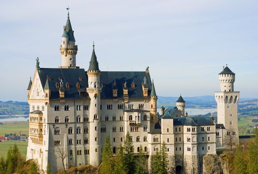 The Neuschwanstein castle in Bavaria, Germany