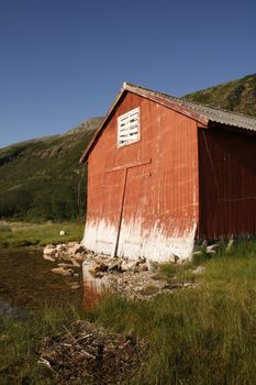 Old boathouse outside of Lakselv in northern Norway.