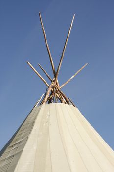 Detail of traditional sami or lappish lavvu from Northern Norway