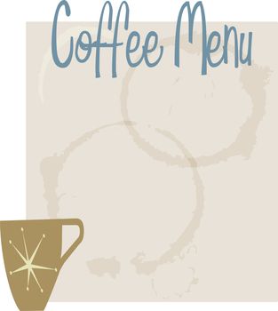 A retro style fun coffee menu page