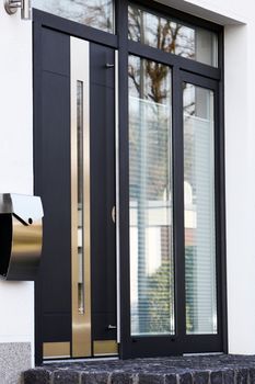 Modern front door - side view