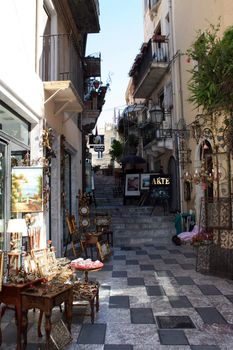 alley selling art in Sicily