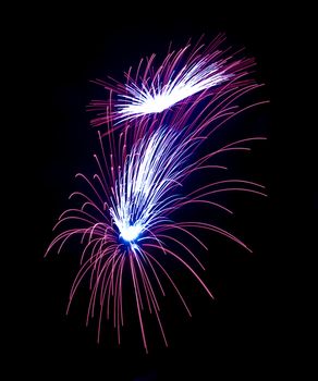 Various details of traditional pyrotechnical firework displays